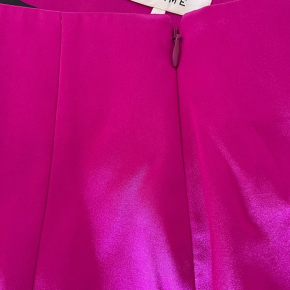 Frame Denim Seamed Pink Metallic Mini A-Line Skirt - Picture 7 of 11
